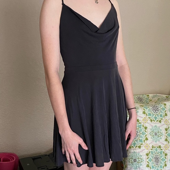 Cowl Neck Mini Skater Dress - Picture 3 of 7